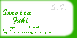 sarolta fuhl business card
